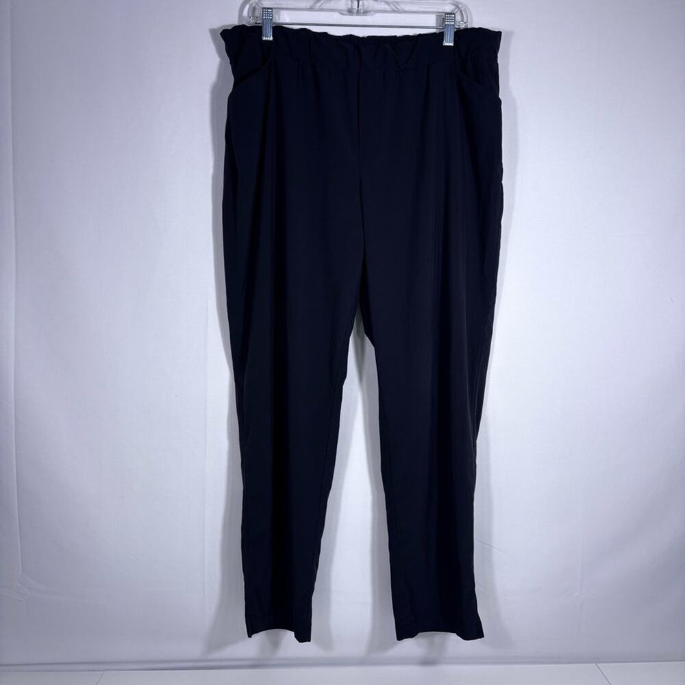 J. Jill Fit Black Elastic Waist Drawstring Black Pants Size XL 0038